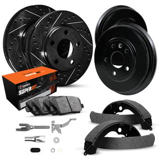 R1 Concepts® - Slotted Front and Rear Brake Kit with Super Duty Pads