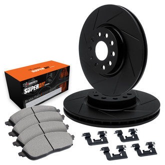 R1 Concepts® WCXH1-40183 - Slotted Front Brake Kit with Super Duty Pads