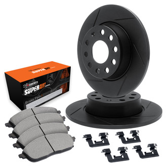 R1 Concepts® WCXH1-54007 - Slotted Rear Brake Kit with Super Duty Pads