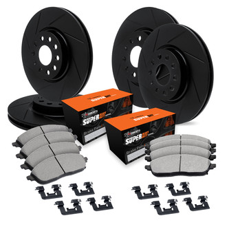 R1 Concepts® - Slotted Front and Rear Brake Kit with Super Duty Pads