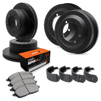 R1 Concepts® - Slotted Front and Rear Brake Kit with Super Duty Pads