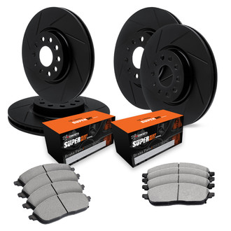 R1 Concepts® - Slotted Front and Rear Brake Kit with Super Duty Pads