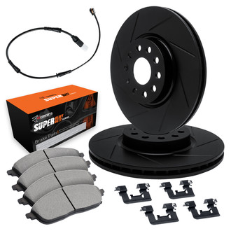 R1 Concepts® WCXS1-63002 - Slotted Front Brake Kit with Super Duty Pads