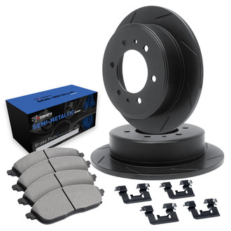 R1 Concepts® - Slotted Front Brake Kit with Semi-Met Pads