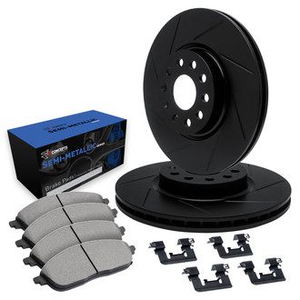 R1 Concepts® - Slotted Front Brake Kit with Semi-Met Pads