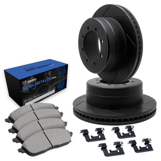 R1 Concepts® - Slotted Front Brake Kit with Semi-Met Pads