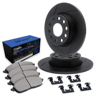 R1 Concepts® - Slotted Rear Brake Kit with Semi-Met Pads