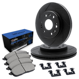 R1 Concepts® - Slotted Rear Brake Kit with Semi-Met Pads