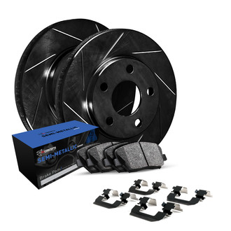 R1 Concepts® - Slotted Rear Brake Kit with Semi-Met Pads