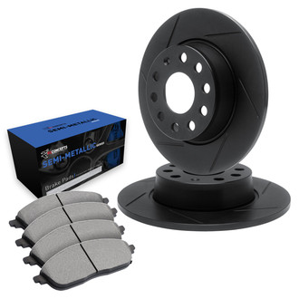 R1 Concepts® - Slotted Front Brake Kit with Semi-Met Pads