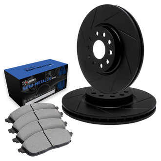 R1 Concepts® - Slotted Front Brake Kit with Semi-Met Pads