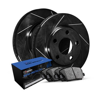 R1 Concepts® - Slotted Front Brake Kit with Semi-Met Pads