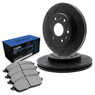 R1 Concepts® WCYN1-92047 - Slotted Front Brake Kit with Semi-Met Pads