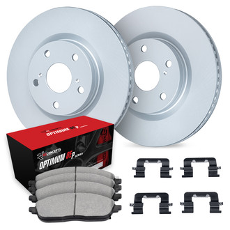 R1 Concepts® WDUH1-13086 - Carbon Series Front Brake Kit with 5000 OE Pads