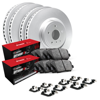 R1 Concepts® - Plain Front and Rear Brake Kit with Optimum OE Pads