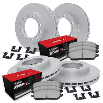 R1 Concepts® - Plain Front and Rear Brake Kit with Optimum OE Pads