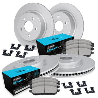 R1 Concepts® - Front and Rear Brake Kit with Ceramic Pads