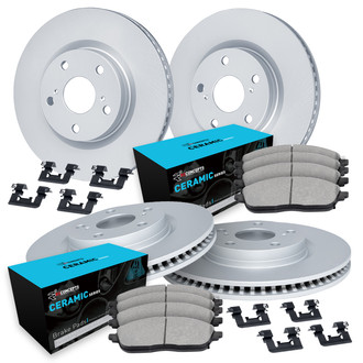 R1 Concepts® - Front and Rear Brake Kit with Ceramic Pads