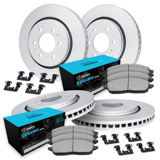R1 Concepts® - Front and Rear Brake Kit with Ceramic Pads