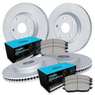 R1 Concepts® - Front and Rear Brake Kit with Ceramic Pads