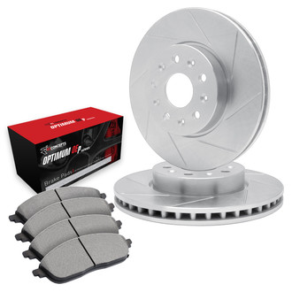 R1 Concepts® - Slotted Front Brake Kit with 5000 OE Pads