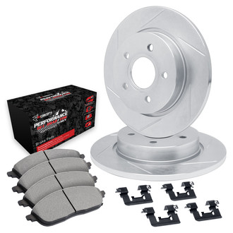 R1 Concepts® - Slotted Rear Brake Kit with Performance Off-Road/Tow Brake Pads