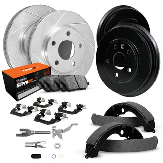 R1 Concepts® - Slotted Front and Rear Brake Kit with Super Duty Pads