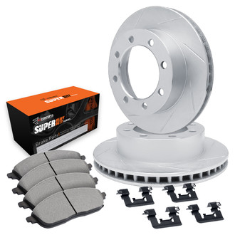 R1 Concepts® - Slotted Rear Brake Kit with Super Duty Pads