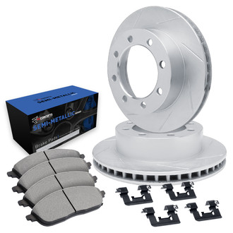 R1 Concepts® - Slotted Front Brake Kit with Semi-Met Pads