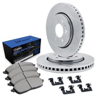R1 Concepts® - Slotted Front Brake Kit with Semi-Met Pads