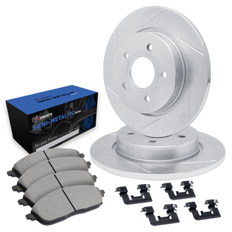 R1 Concepts® - Slotted Front Brake Kit with Semi-Met Pads