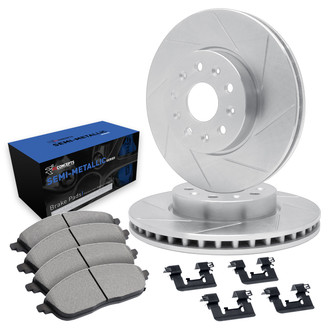 R1 Concepts® - Slotted Front Brake Kit with Semi-Met Pads