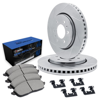 R1 Concepts® - Slotted Front Brake Kit with Semi-Met Pads