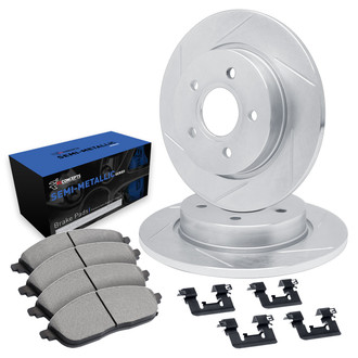 R1 Concepts® - Slotted Rear Brake Kit with Semi-Met Pads