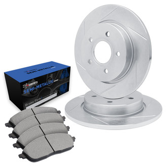 R1 Concepts® - Slotted Front Brake Kit with Semi-Met Pads