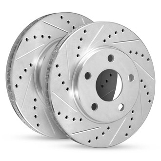 R1 Concepts® - eLINE Series™ Drilled and Slotted Rear Brake Rotor Set