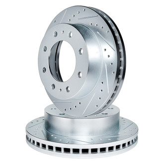 R1 Concepts® - Drilled and Slotted Rear Brake Rotor Set