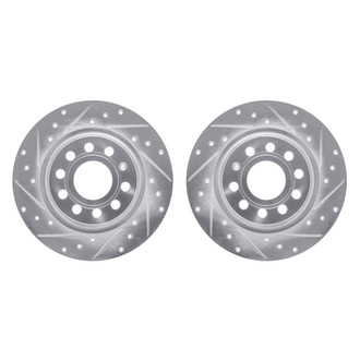 R1 Concepts® - Drilled and Slotted Rear Brake Rotor Set
