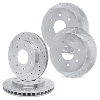 R1 Concepts® - Drilled and Slotted Front and Rear Brake Rotor Set