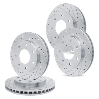 R1 Concepts® - Drilled and Slotted Front and Rear Brake Rotor Set