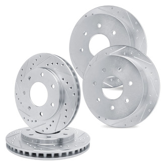 R1 Concepts® - Drilled and Slotted Front and Rear Brake Rotor Set