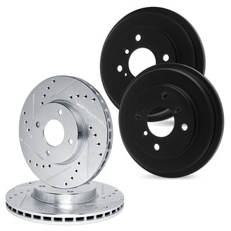 R1 Concepts® - Drilled and Slotted Front and Rear Brake Rotor Set