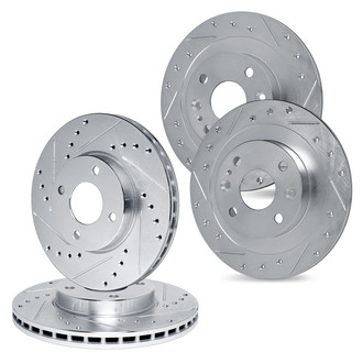 R1 Concepts® - eLINE Series™ Drilled and Slotted Front and Rear Brake Rotor Set