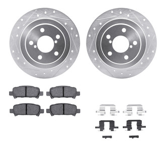 R1 Concepts® - Drilled and Slotted Rear Brake Kit with Performance Sport Pads