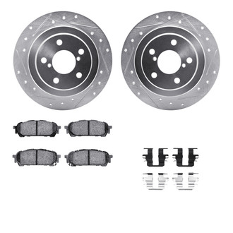 R1 Concepts® - Drilled and Slotted Rear Brake Kit with Performance Sport Pads