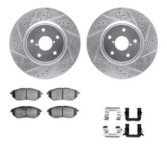 R1 Concepts® - Drilled and Slotted Front Brake Kit with Performance Sport Pads