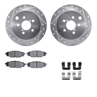 R1 Concepts® - Drilled and Slotted Rear Brake Kit with Performance Sport Pads