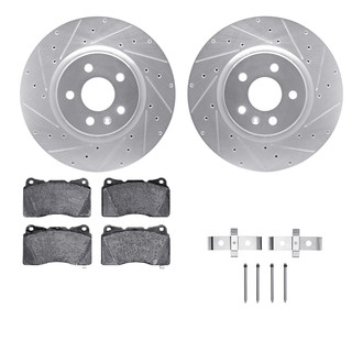 R1 Concepts® - Drilled and Slotted Front Brake Kit with Performance Sport Pads