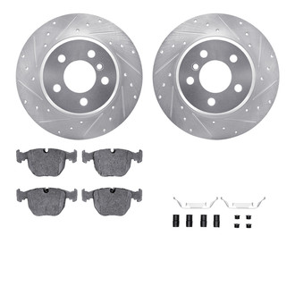 R1 Concepts® - Drilled and Slotted Front Brake Kit with Performance Sport Pads