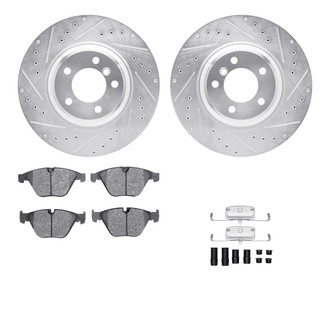 R1 Concepts® - Drilled and Slotted Front Brake Kit with Performance Sport Pads